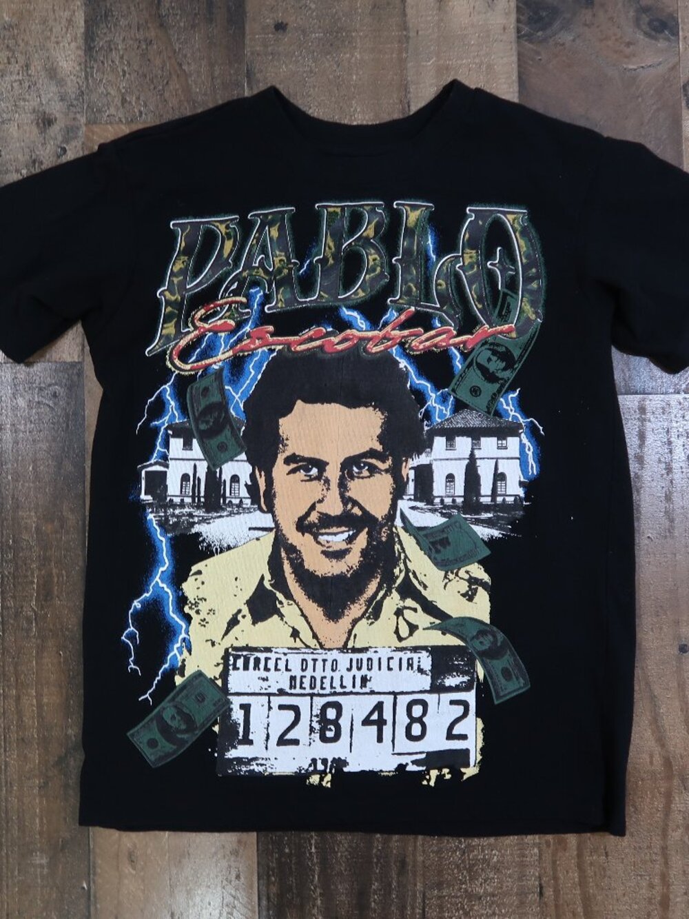 Reason Mens Small Pablo Escobar Graphic Tee Shirt Black